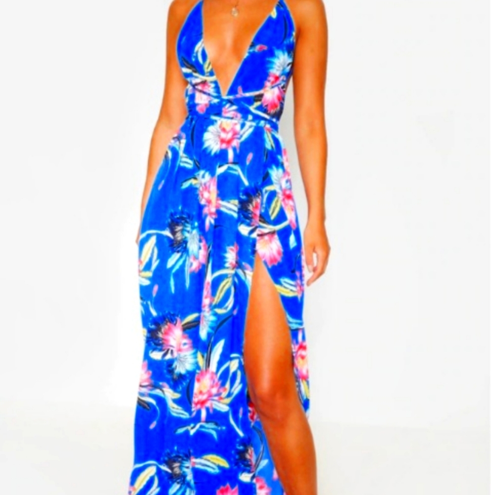 Prettylittlething Floral Maxi Dress size 10